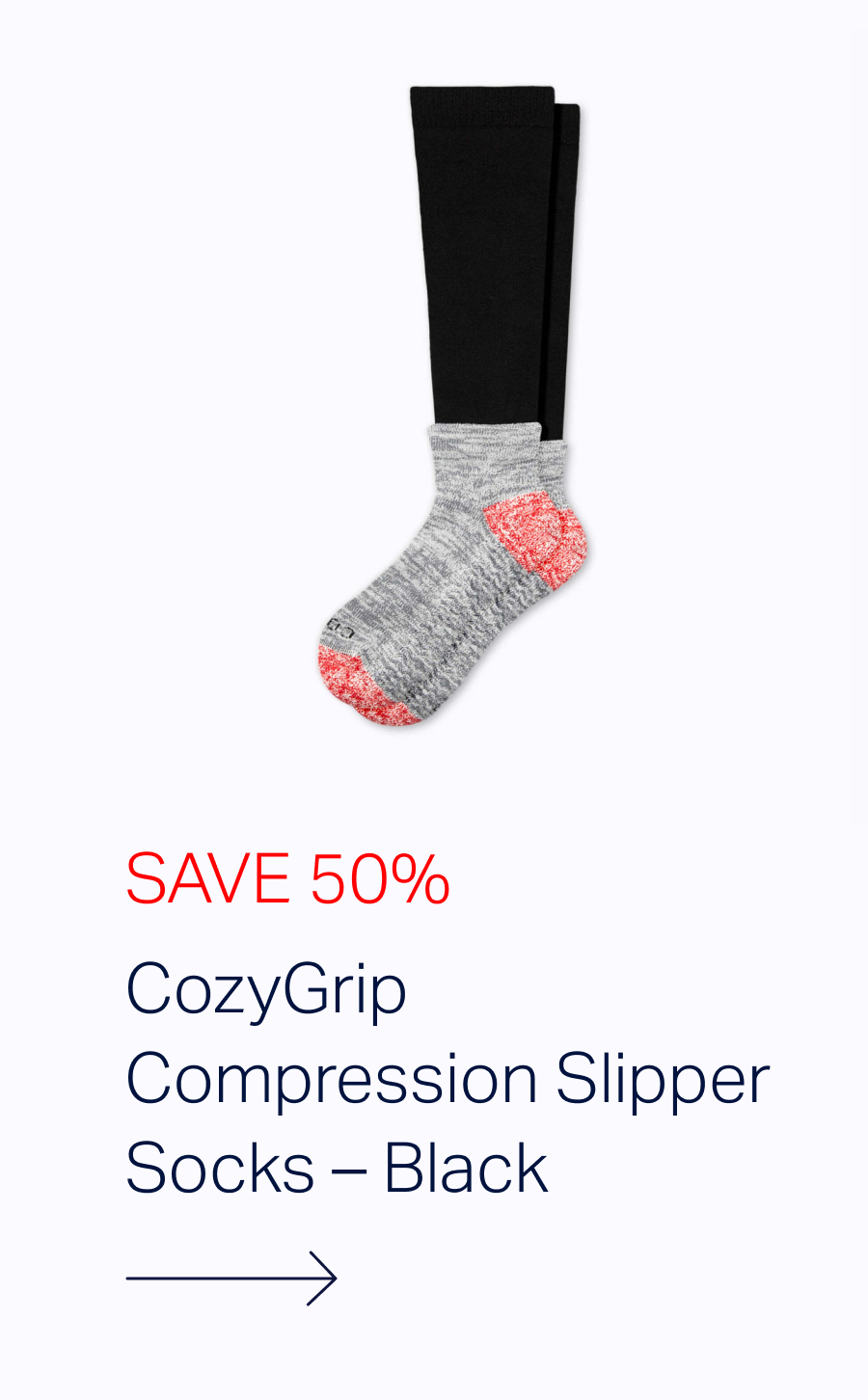 CozyGrip Compression Slipper Socks - Black