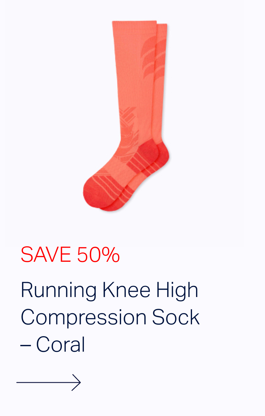 Running Knee High Compression Sock - Coral