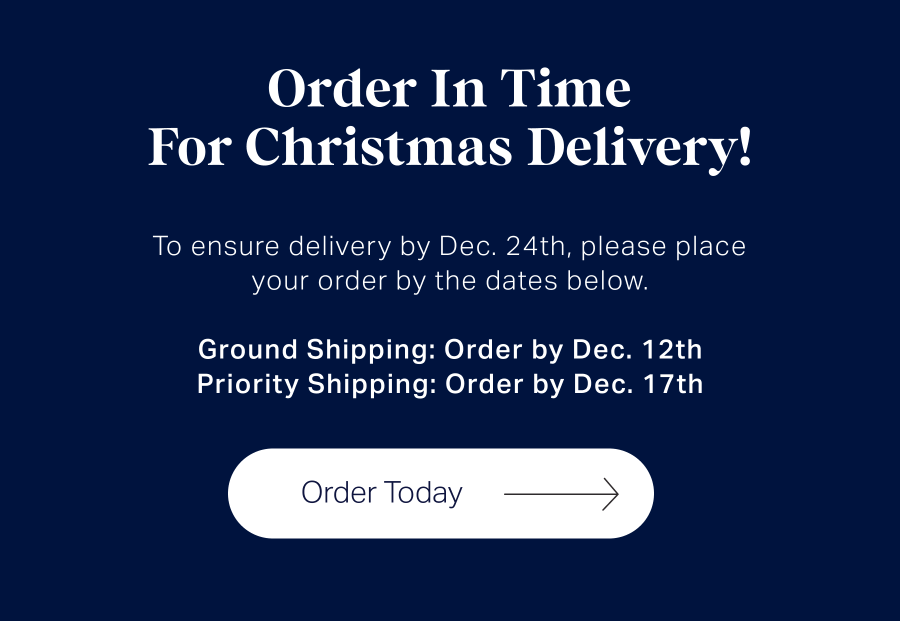 Order in time for Christmas delivery! 