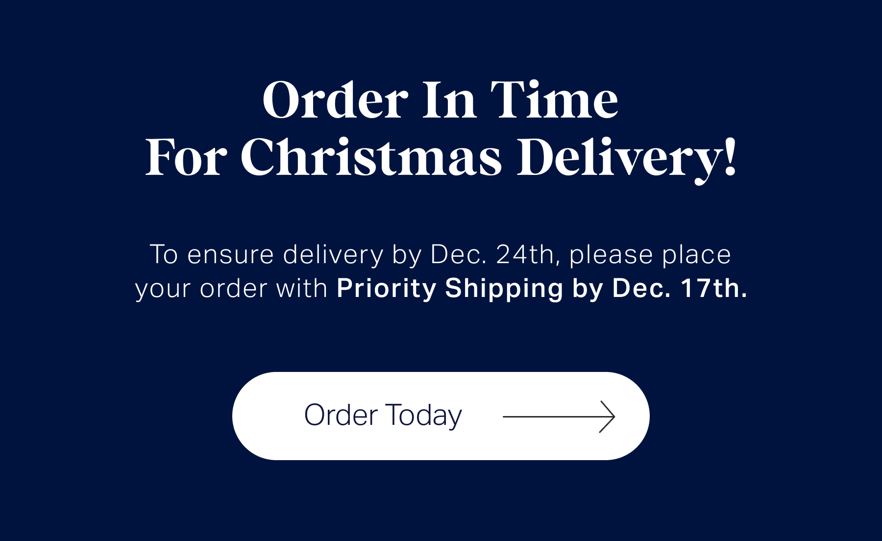 Order in time for Christmas delivery! 