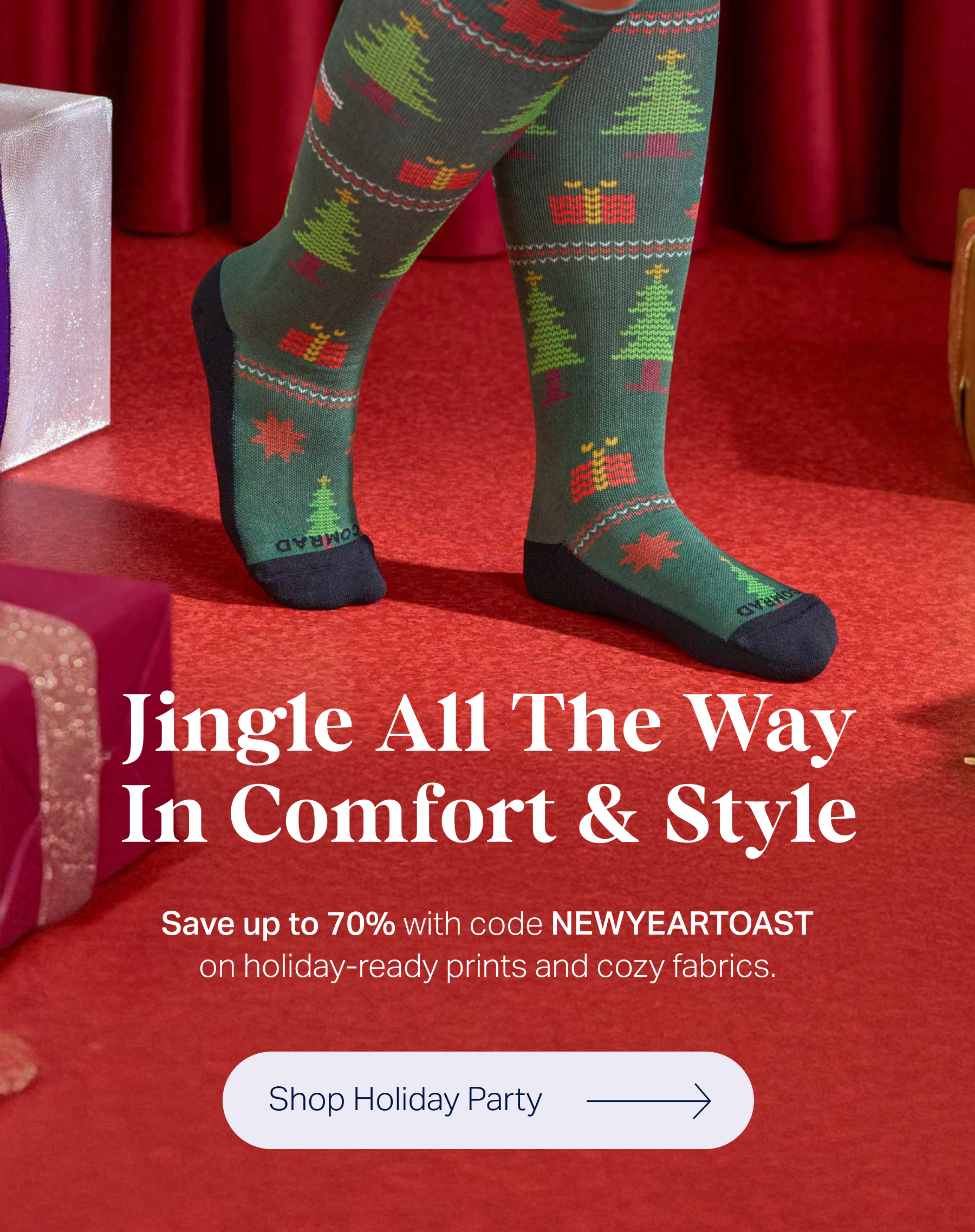 Save up to 70% with code NEWYEARTOAST on holiday-ready prints and cozy fabrics.