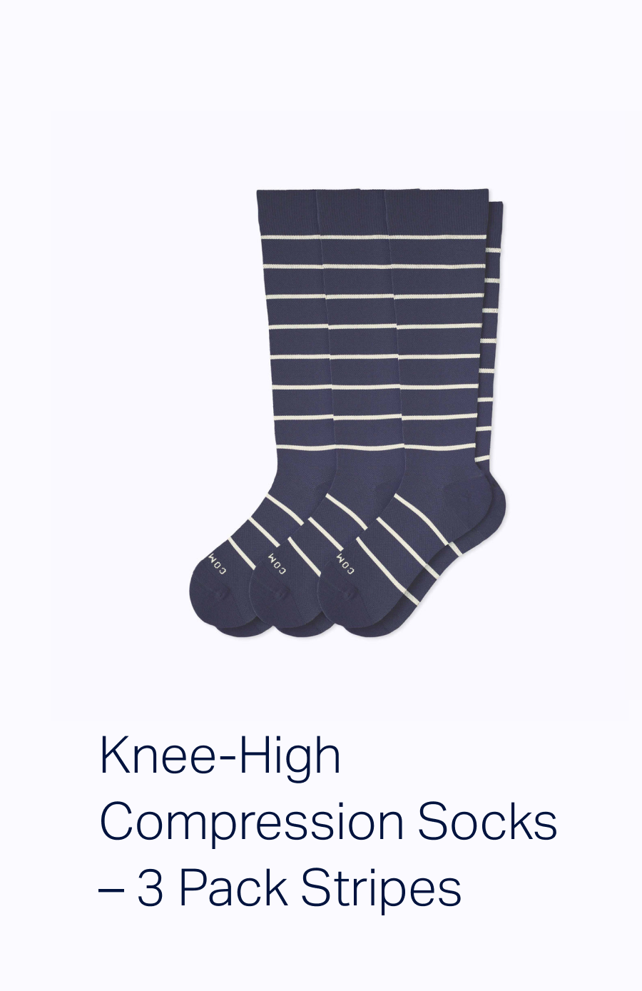 Knee-High Compression Socks - 3 Pack Stripes