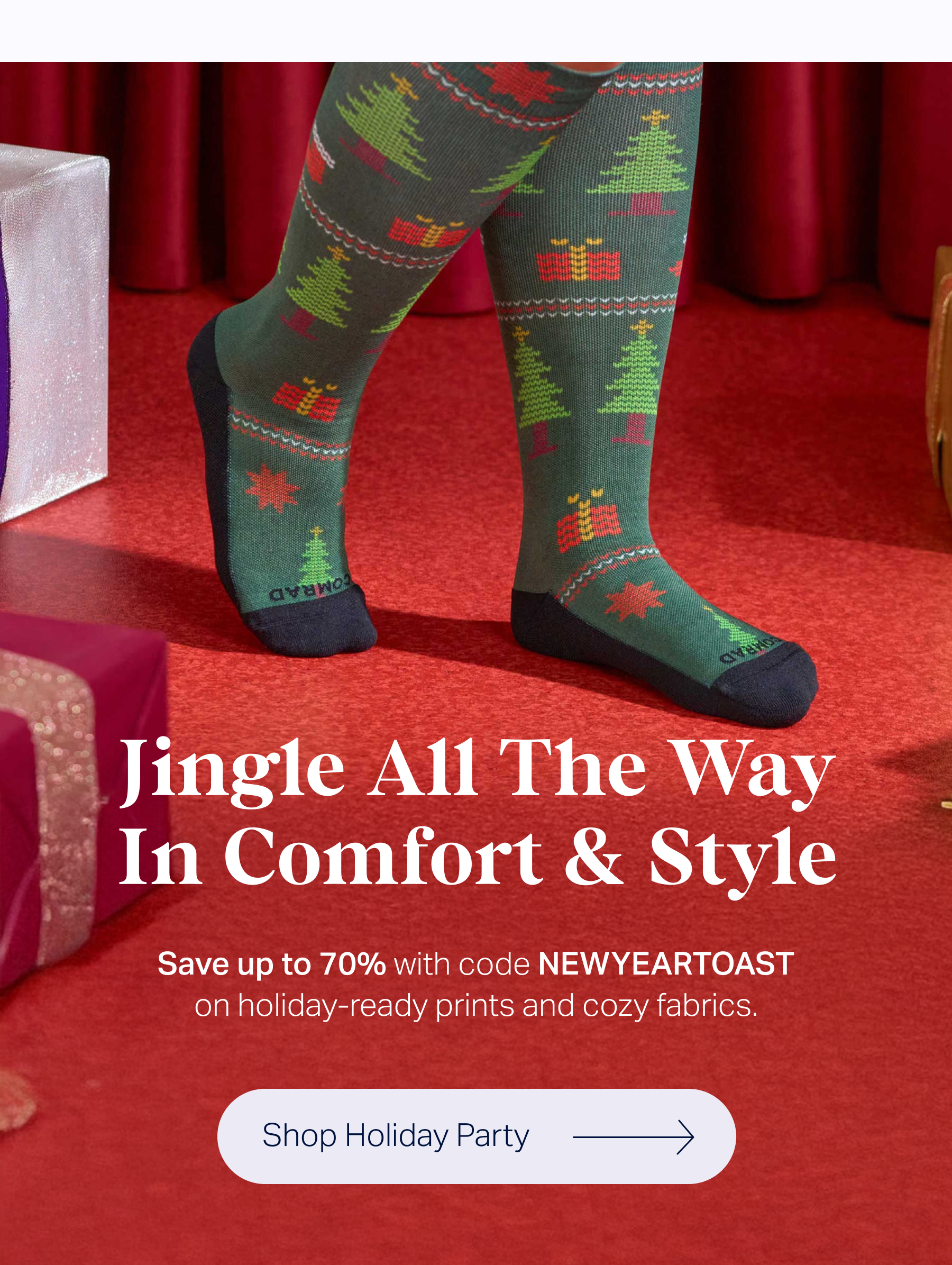 Save up to 70% with code NEWYEARTOAST on holiday-ready prints and cozy fabrics.