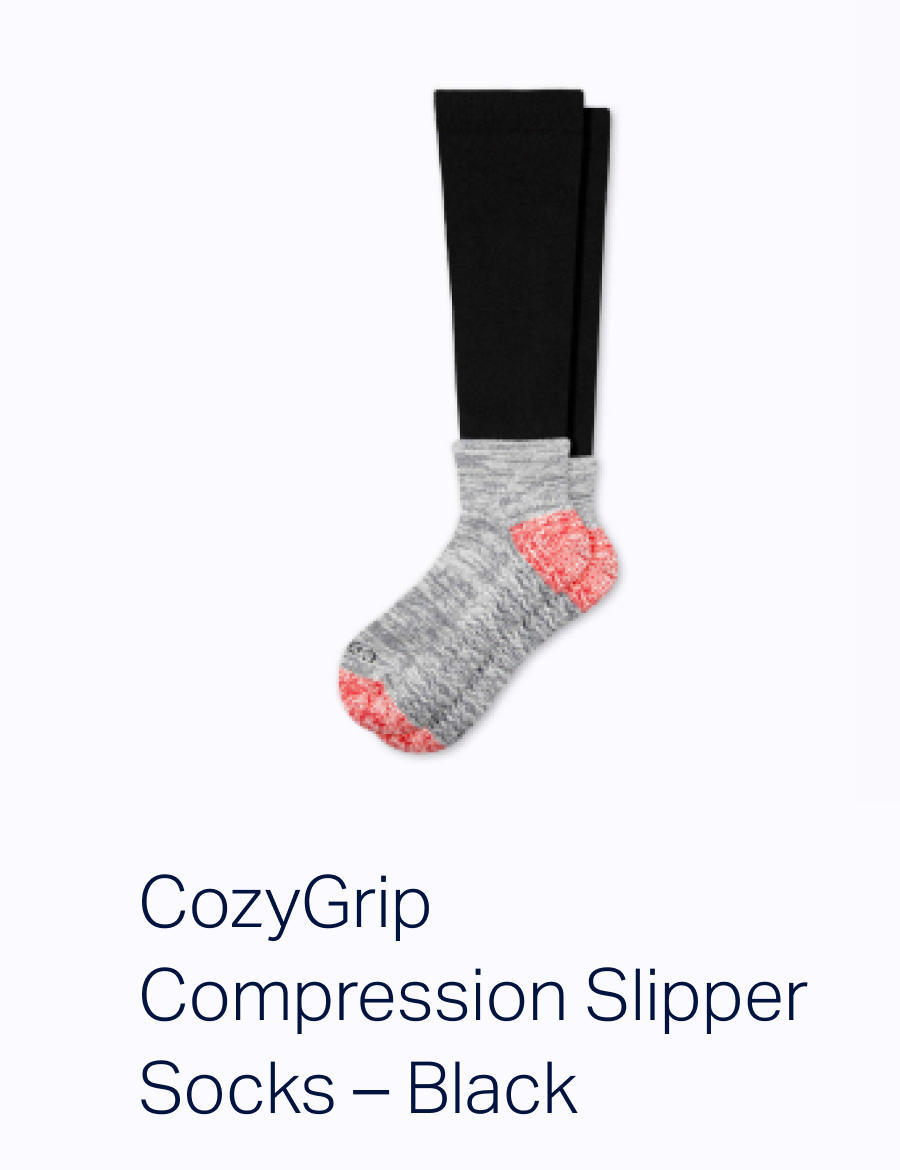 CozyGrip Compression Slipper Socks - Black