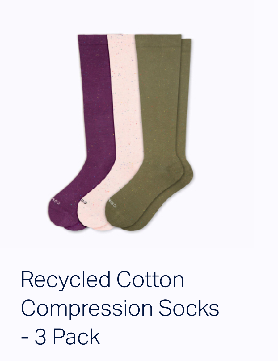 Recycled Cotton Compression Socks - 3 Pack