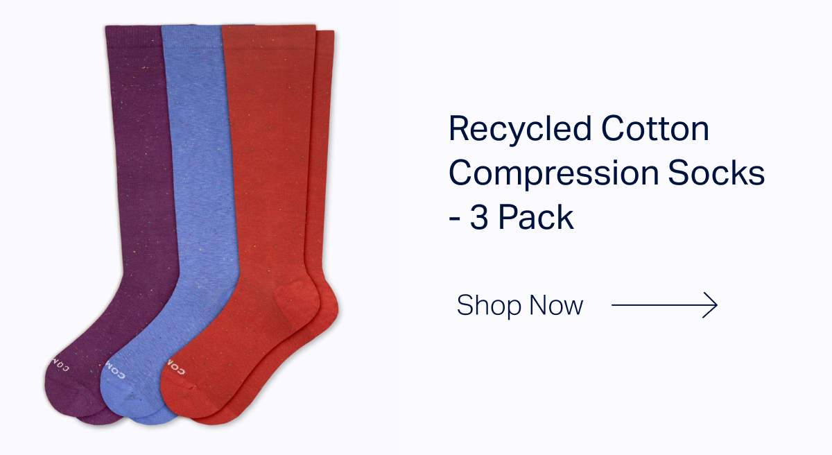 Recycled Cotton Compression Socks - 3 Pack