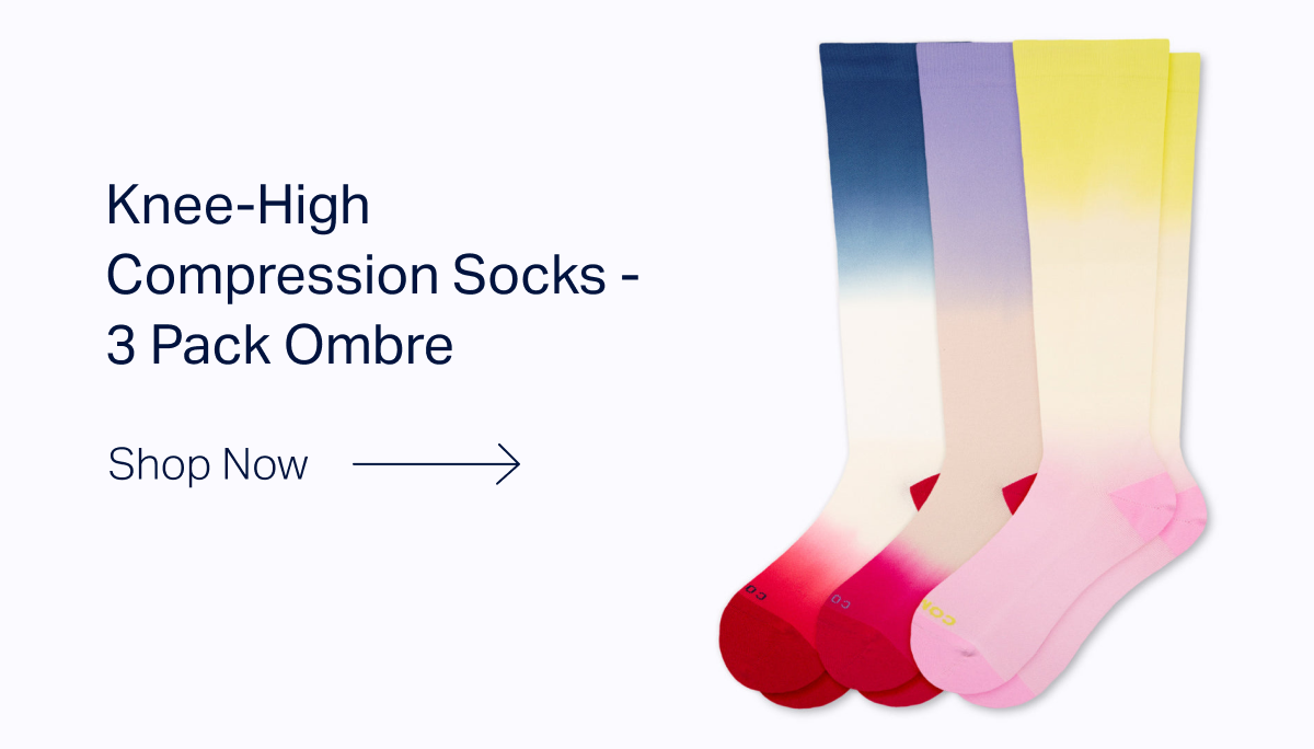 Knee-High Compression Socks - 3 Pack Ombre