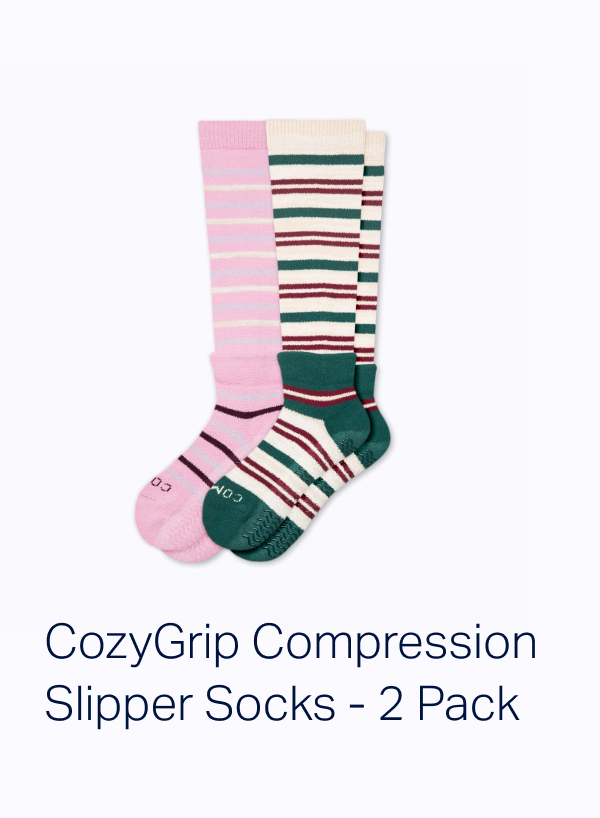 CozyGrip Compression Slipper Socks - 2 Pack