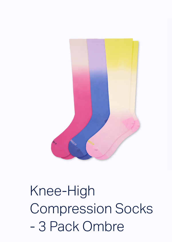 Knee-High Compression Socks - 3 Pack Ombre