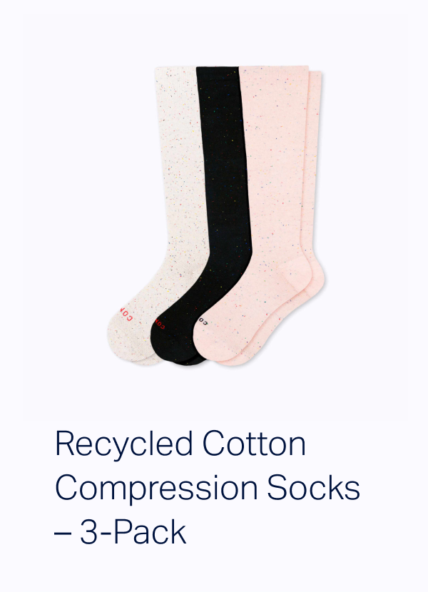 Recycled Cotton Compression Socks - 3-pack