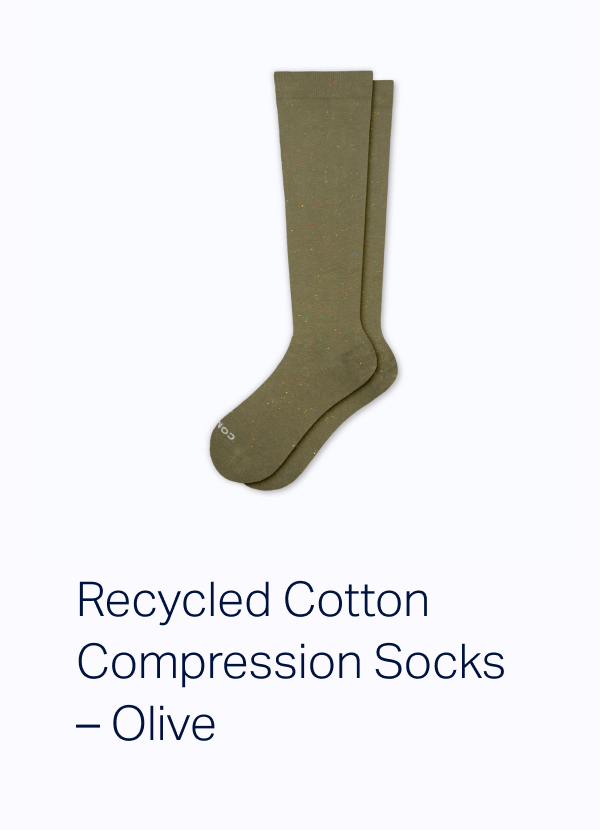 Recycled Cotton Compression Socks - Olive