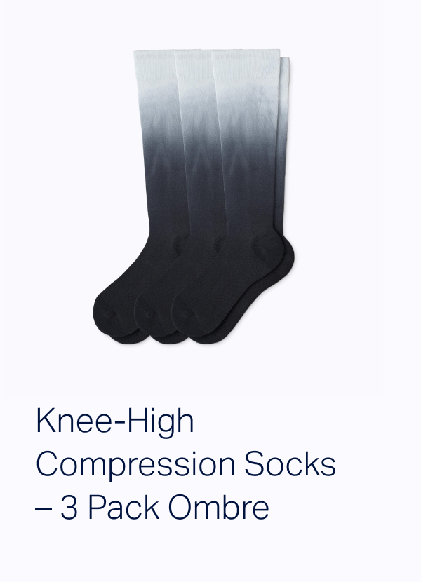 Knee-High Compression Socks - 3 Pack Ombre