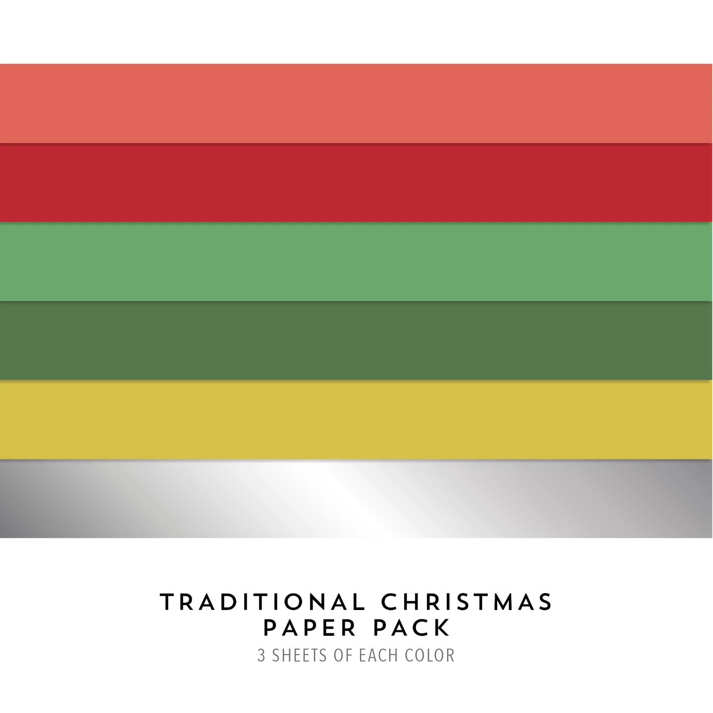Image of Traditional Christmas Assorted Color Cardstock Pack