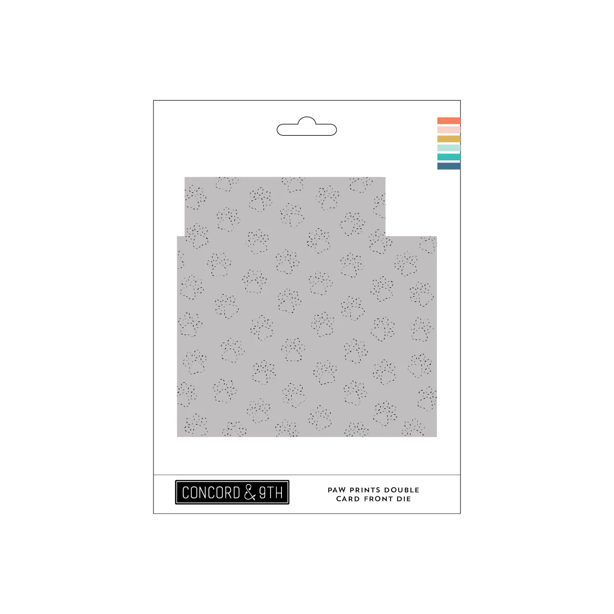 Image of Paw Prints Double Card Front Die