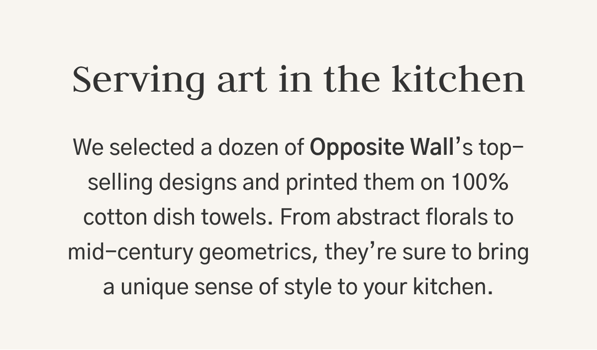Serving art in the kitchen