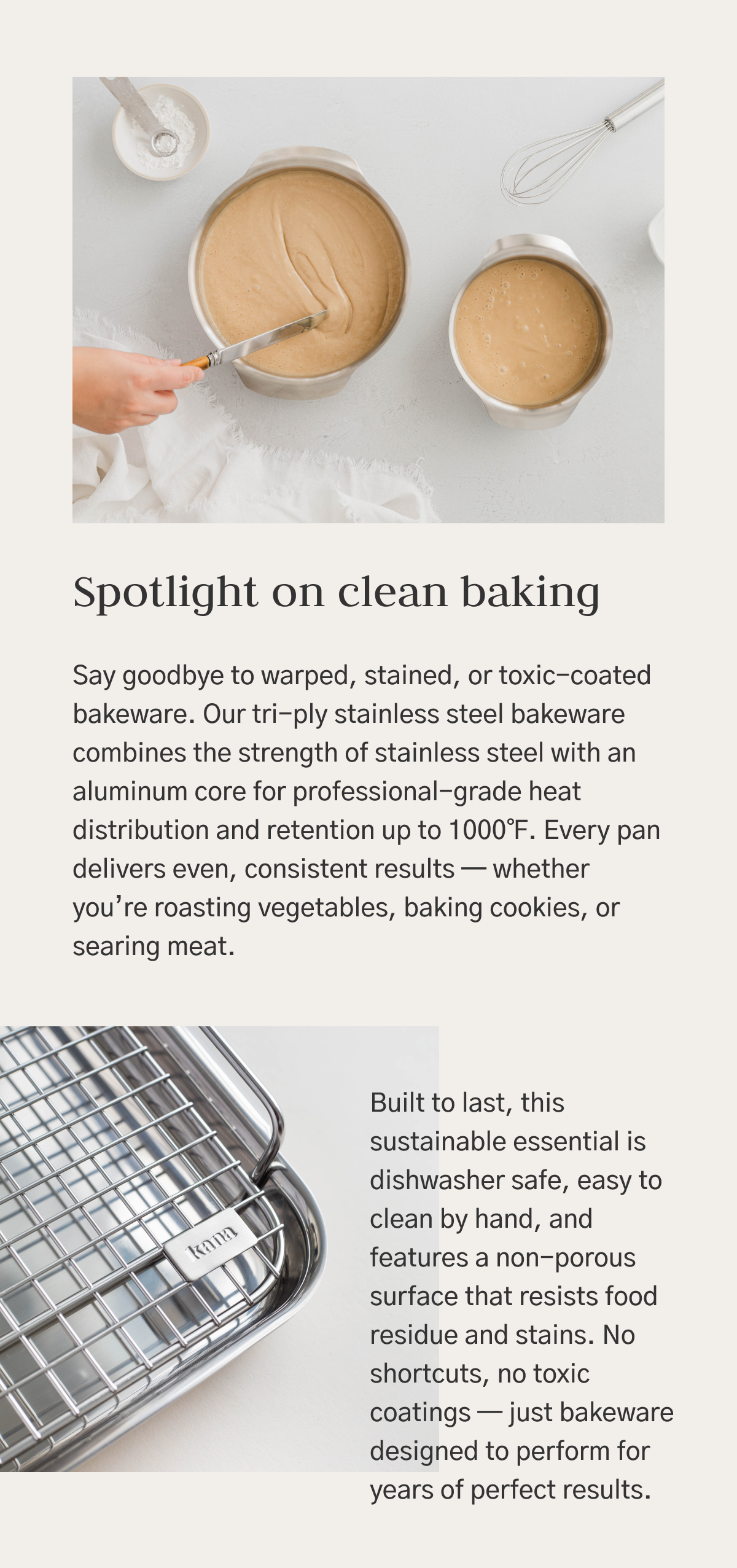 Uprade to durable, nontoxic bakeware