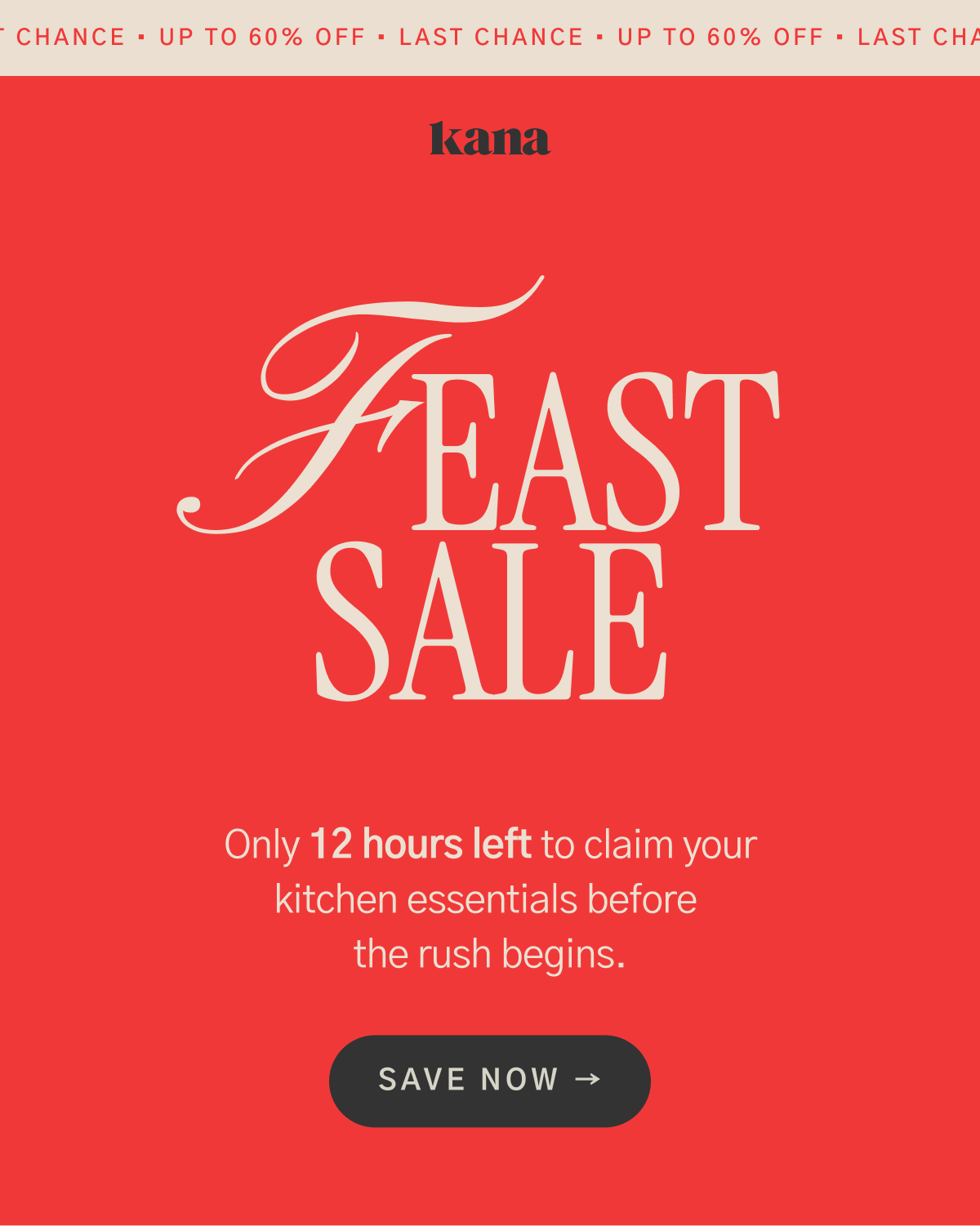 First to the Feast Sale: Up to 60% off