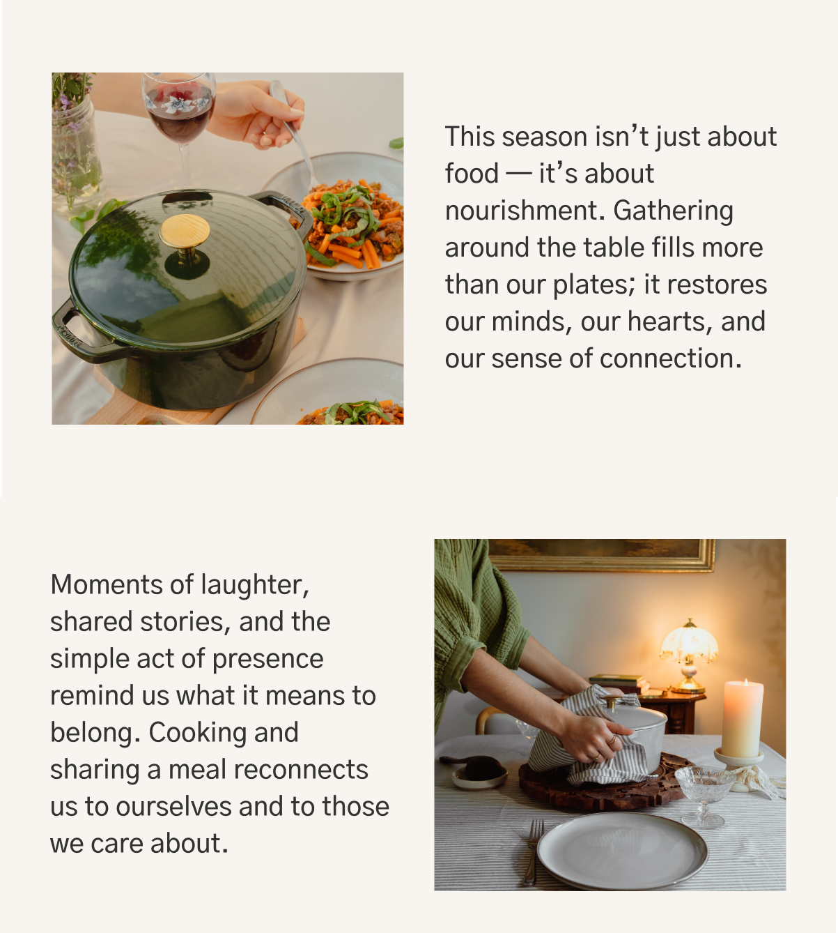 This season isn't just about food, it's about nourishment.