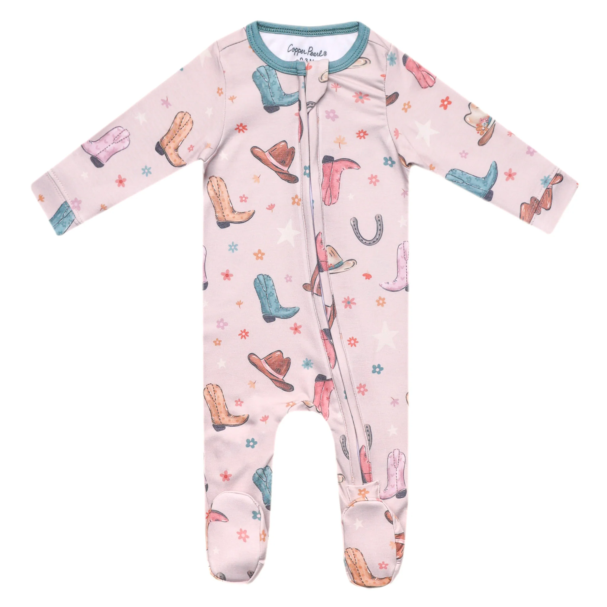 Image of Zip-Up Footie Pajama - Cheyenne