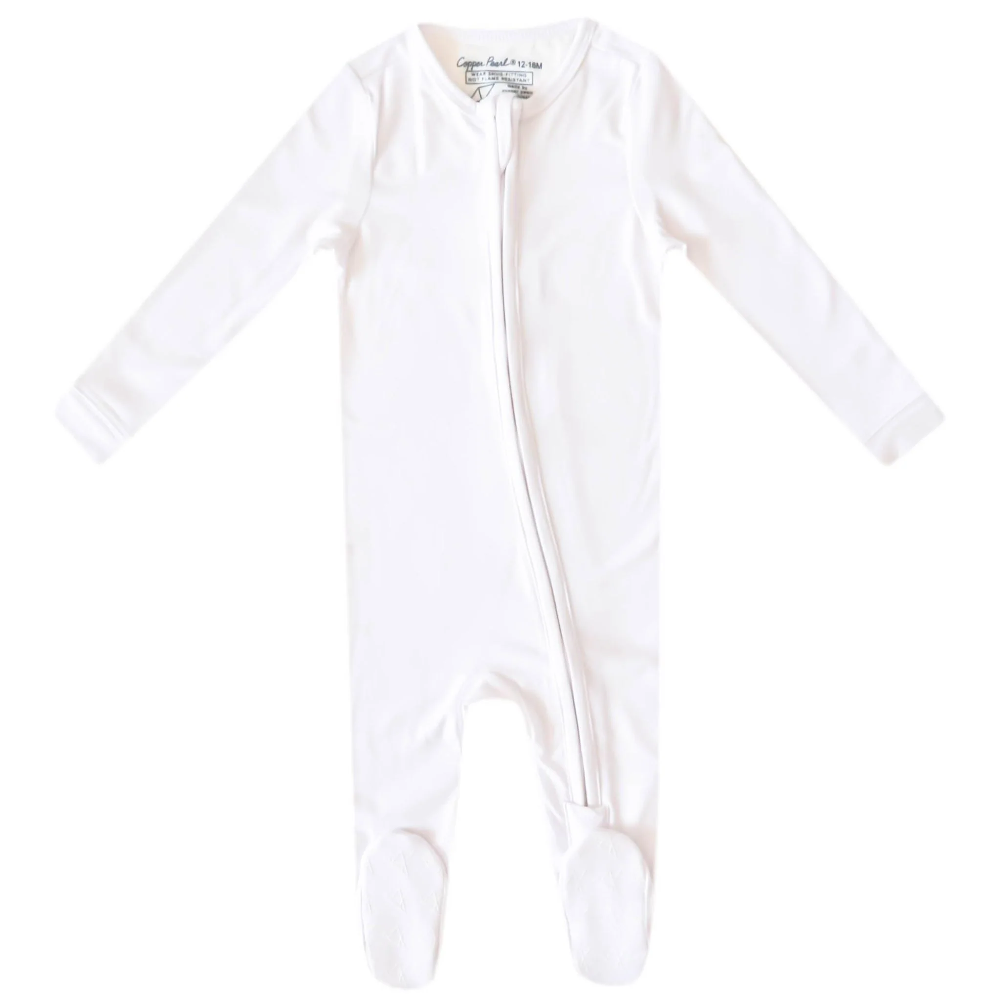 Image of Zip-Up Footie Pajama - Dove