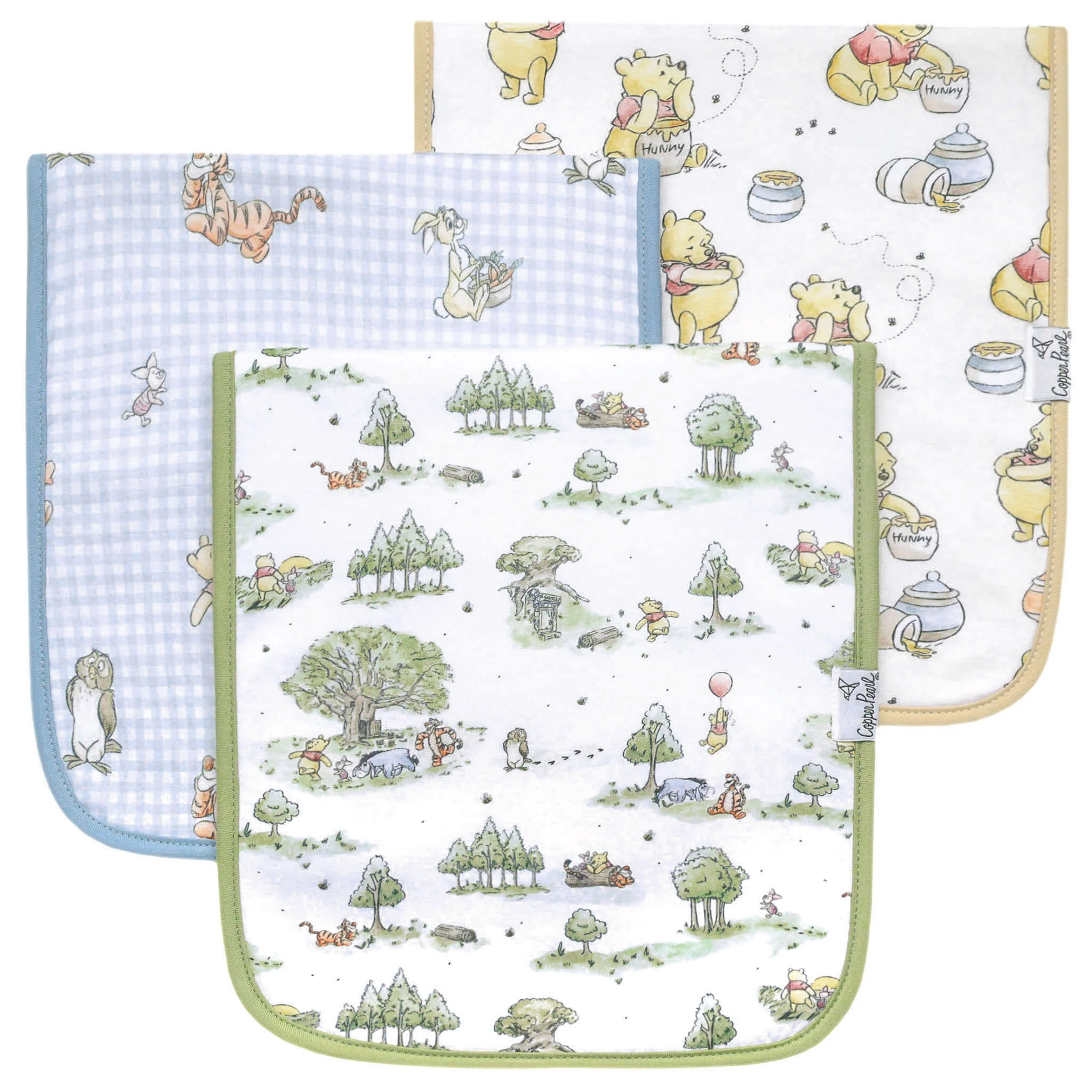 Image of Premium Burp Cloths - Hundred Acre Wood