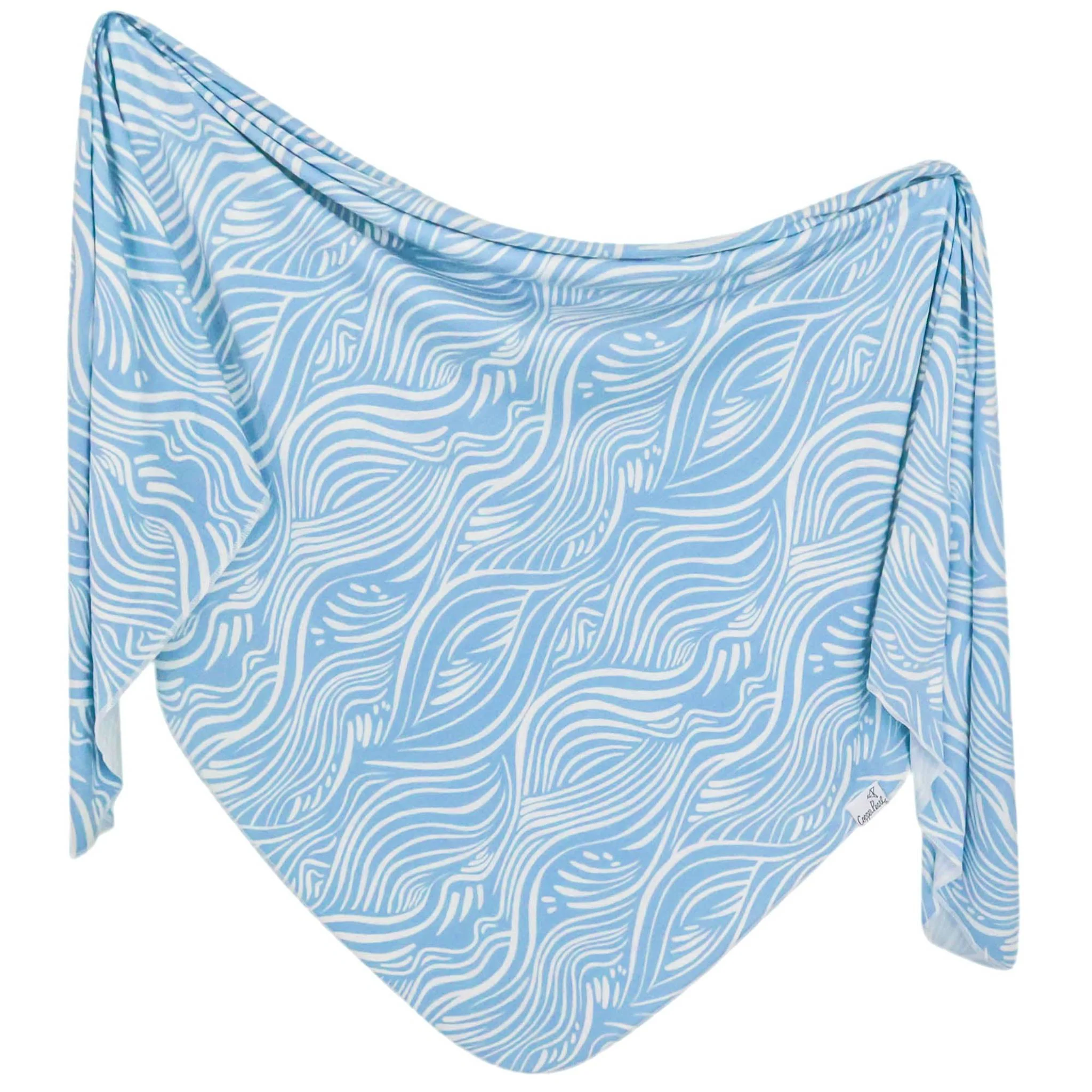 Image of Knit Swaddle Blanket - Surf