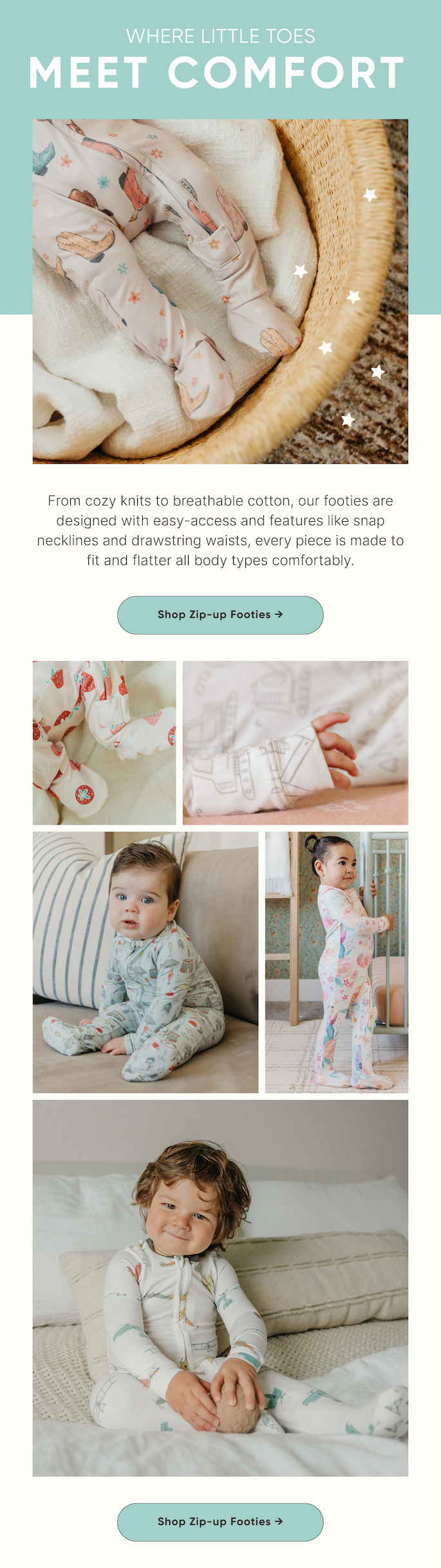 Copper Pearl |  Shop Zip-up Footies