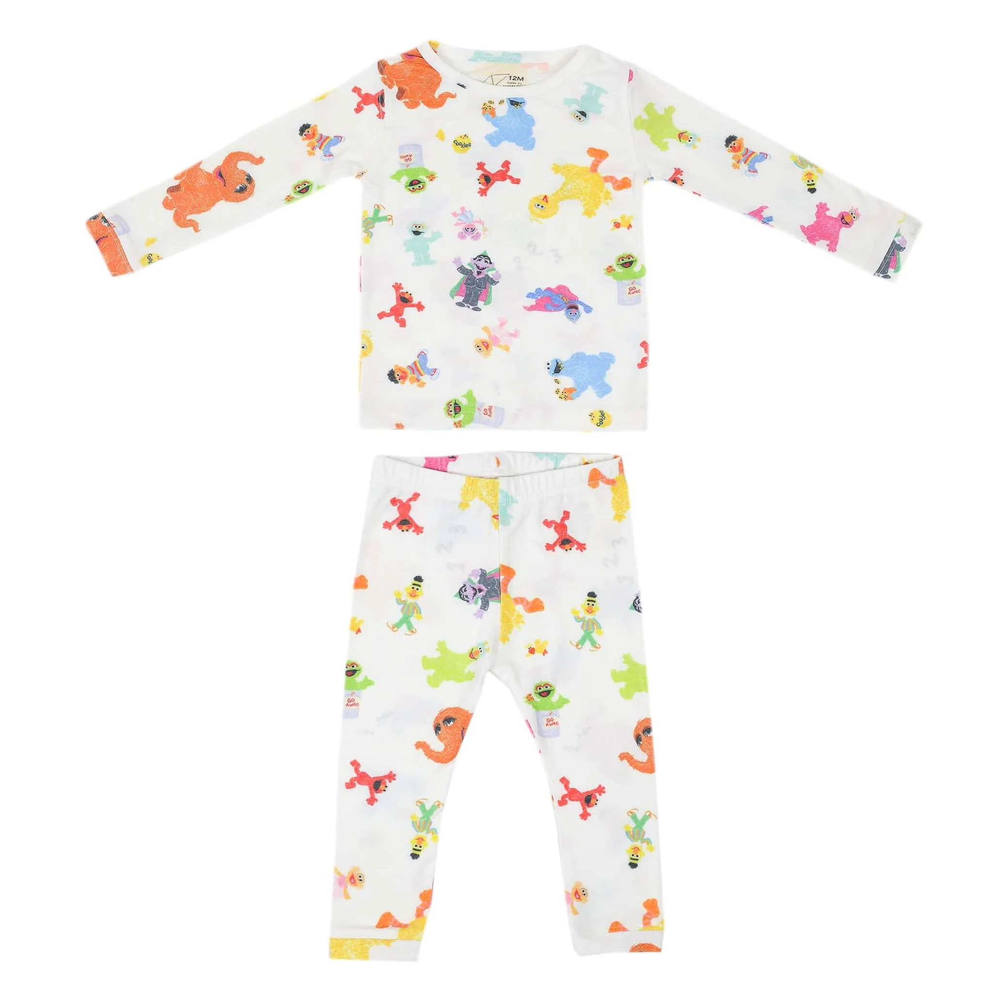 Image of 2pc Long Sleeve Pajama Set - Sesame Friends