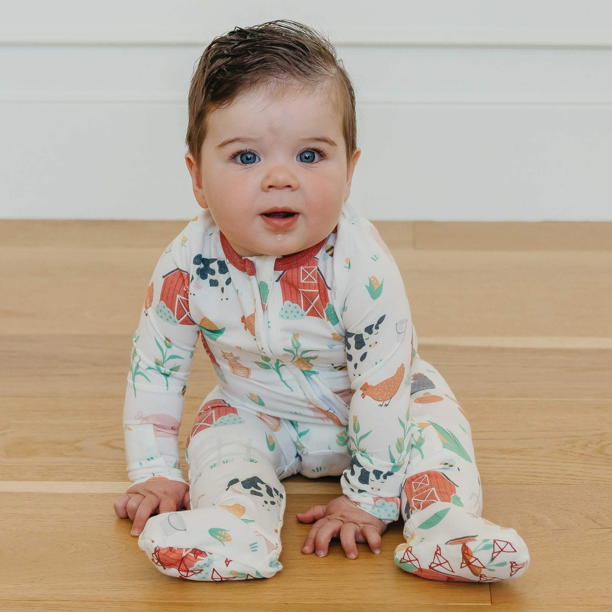 Image of Zip-Up Footie Pajama - Farmstead