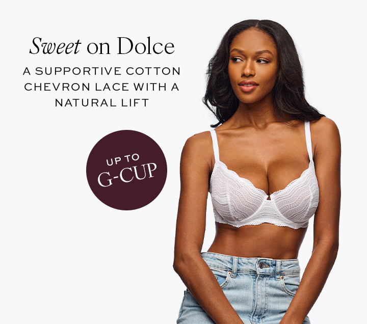 Shop Dolce Balconette Bra in Cotton Chevron Lace