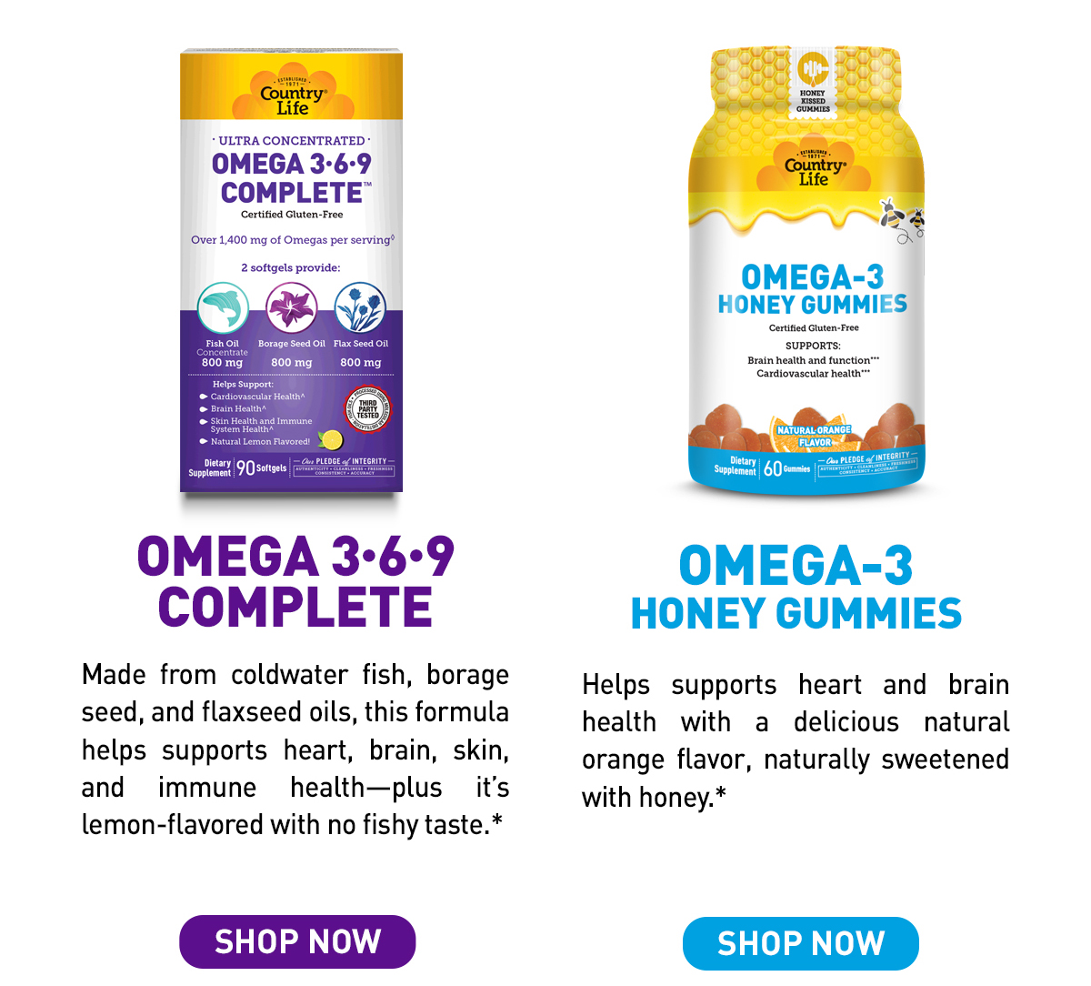 shop omega complete and omega 3 honey gummies 