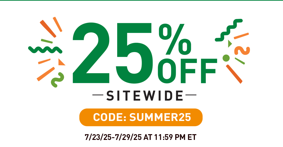 25% OFF SITEWIDE - USE CODE SUMMER25