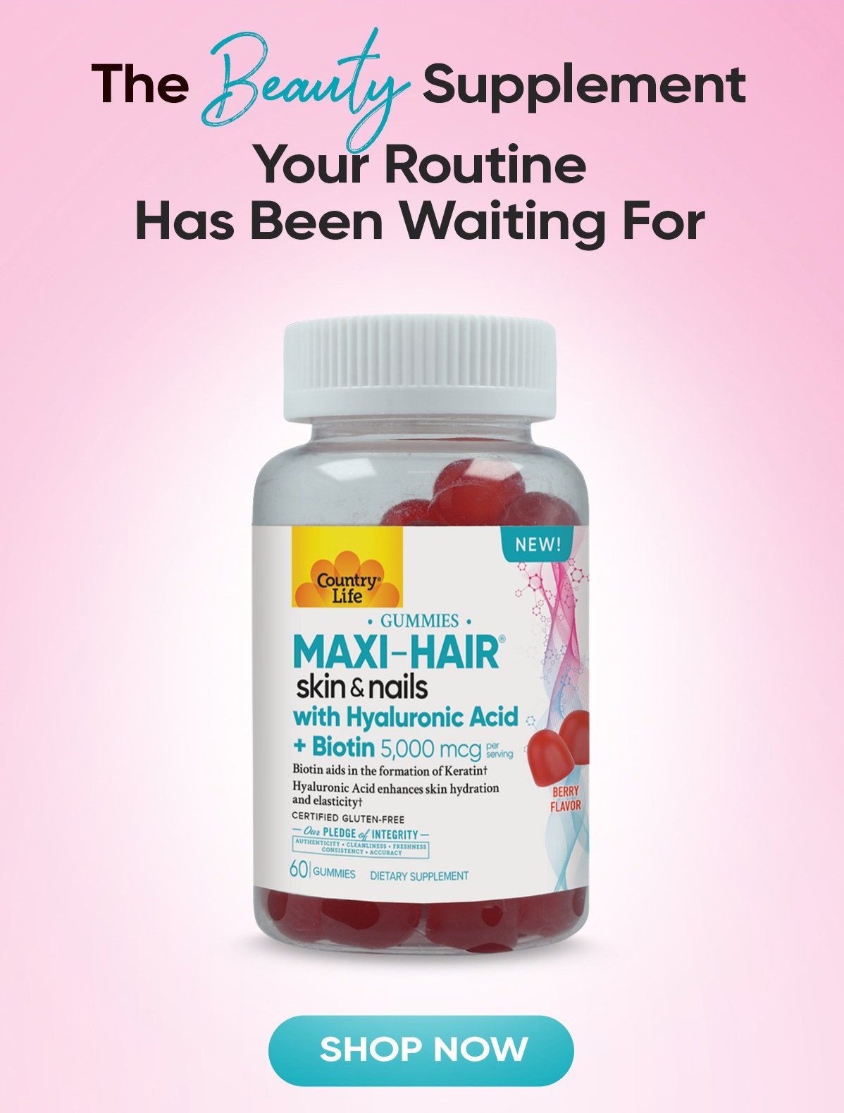 SHOP MAXI HAIR SKIN & NAILS WITH HYALURONIC ACID AND BIOTIN 5,000 MCG