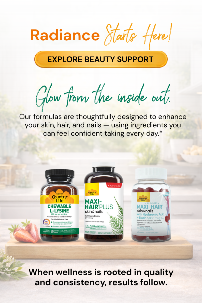 Radiance Starts Here! Supplements designed for everyday wellness