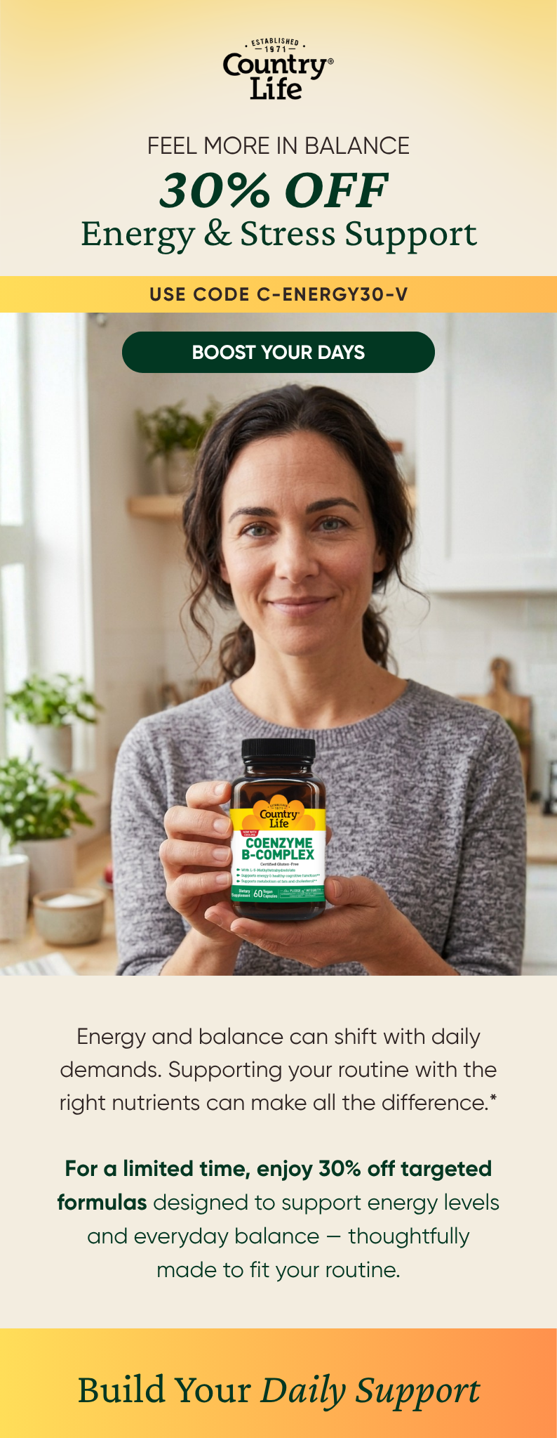 FEEL MORE IN BALANCE 30% OFF Energy & Stress Support  Use code C-ENERGY30-V
