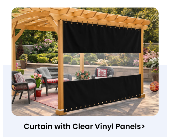 Curtain with clear Vinyl Panels