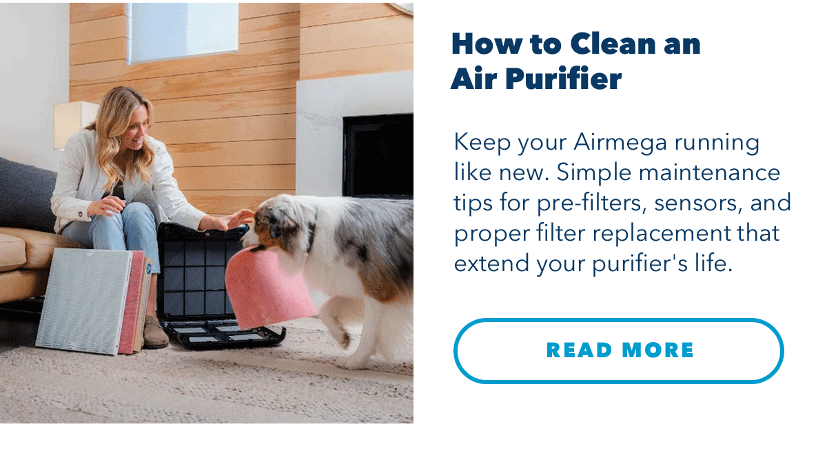 How to Clean an Air Purifier | Keep your Airmega running like new. Simple maintenance tips for pre-filters, sensors, and proper filter placement that extend your purifier's life/.