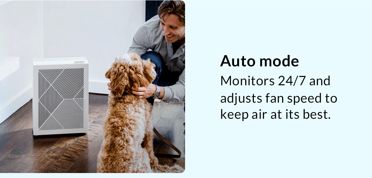 Auto mode - Monitors 24/7 and adjust fan speed to keep air at its best.