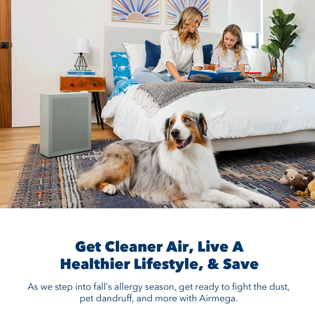 Get Cleaner Air, Live A Healthier Lifestyle, & Save | As we step into fall's allergy season, get ready to fight the dust, pet dandruff, and more with Airmega.