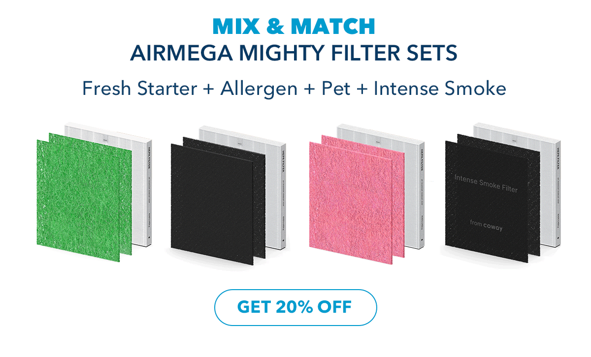 MIX & MATCH AIRMEGA FILTERS SETS Fresh Starter + Allergen + Pet + Intense Smoke 