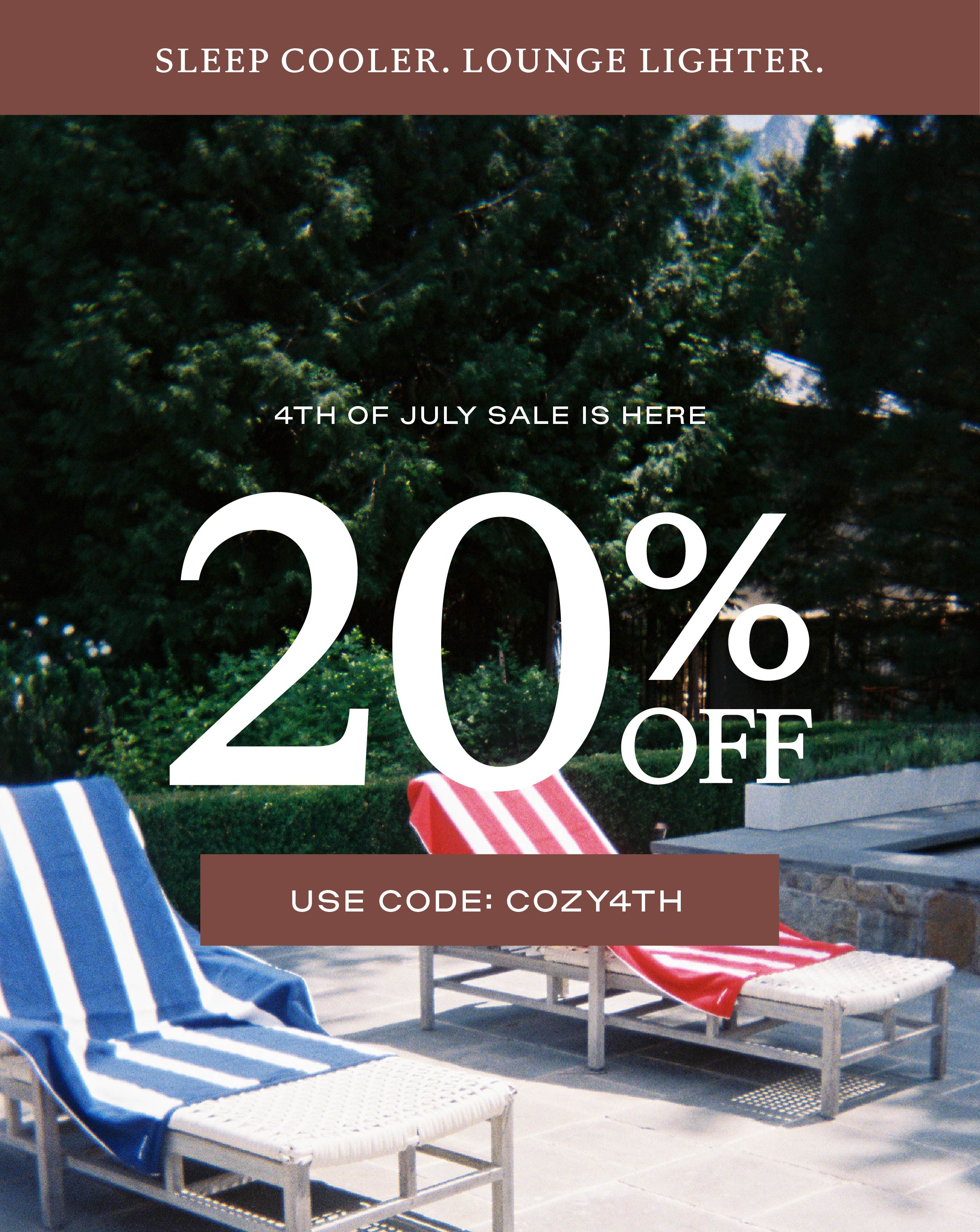 Shop 20% off during the 4th of July Sale