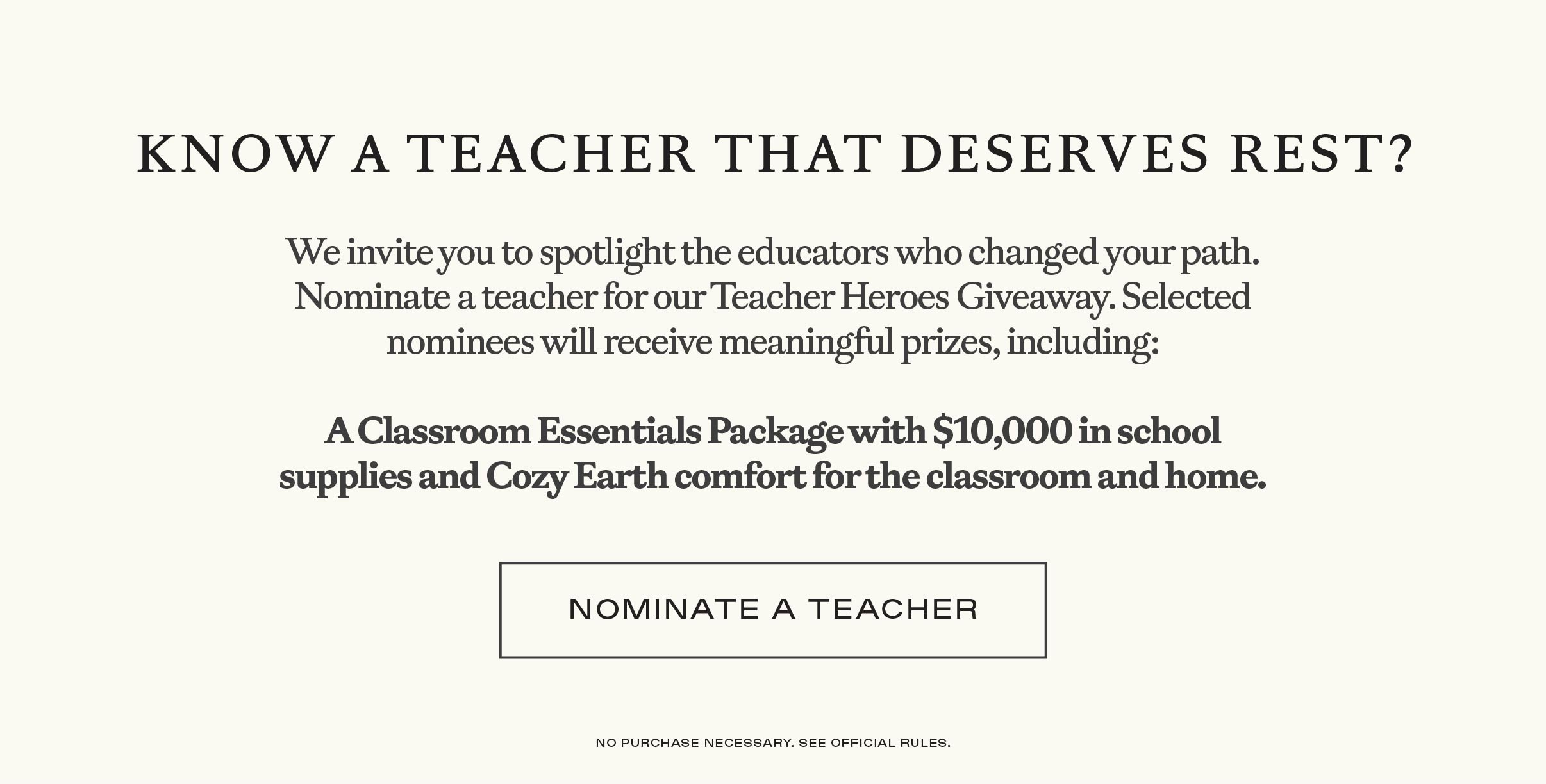 Know A Teacher? Nominate them for a $10,000 giveaway