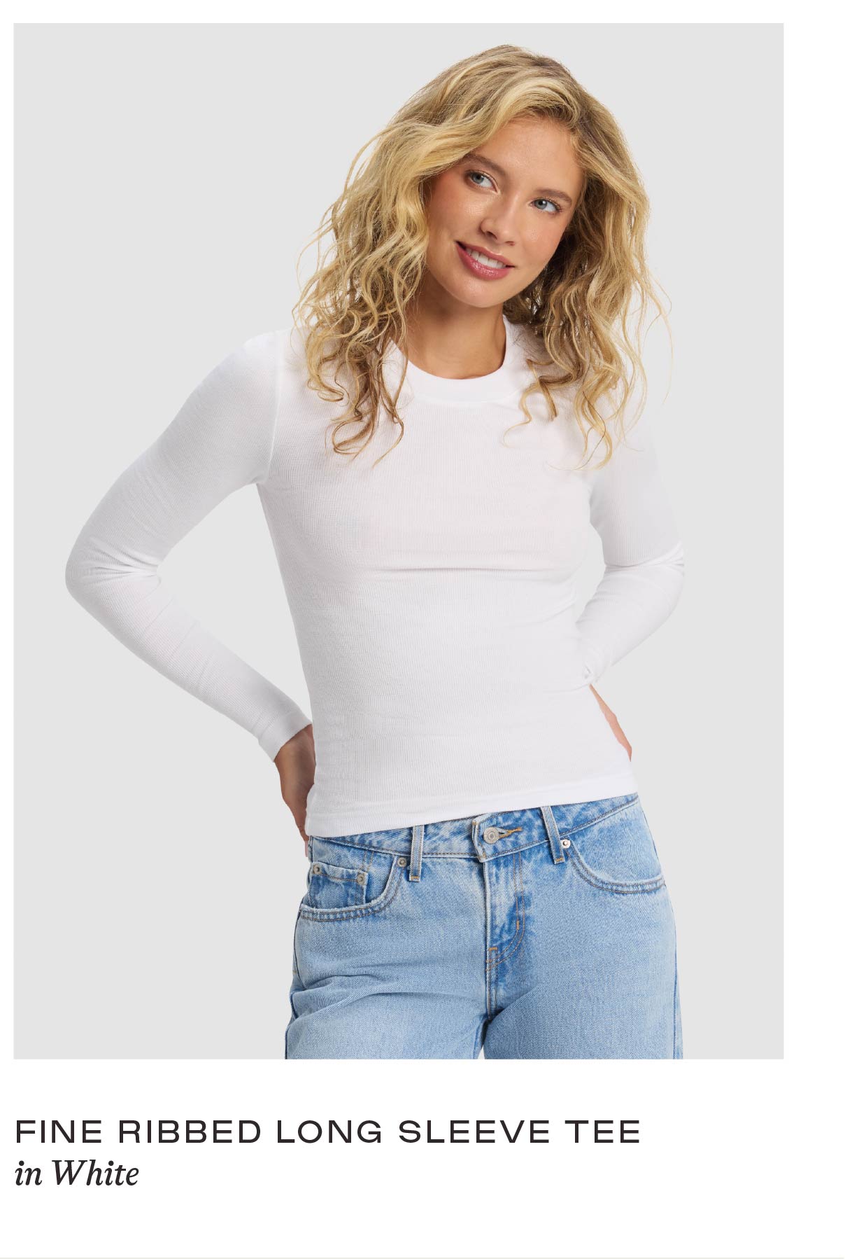 Fine Ribbed Long Sleeve Tee