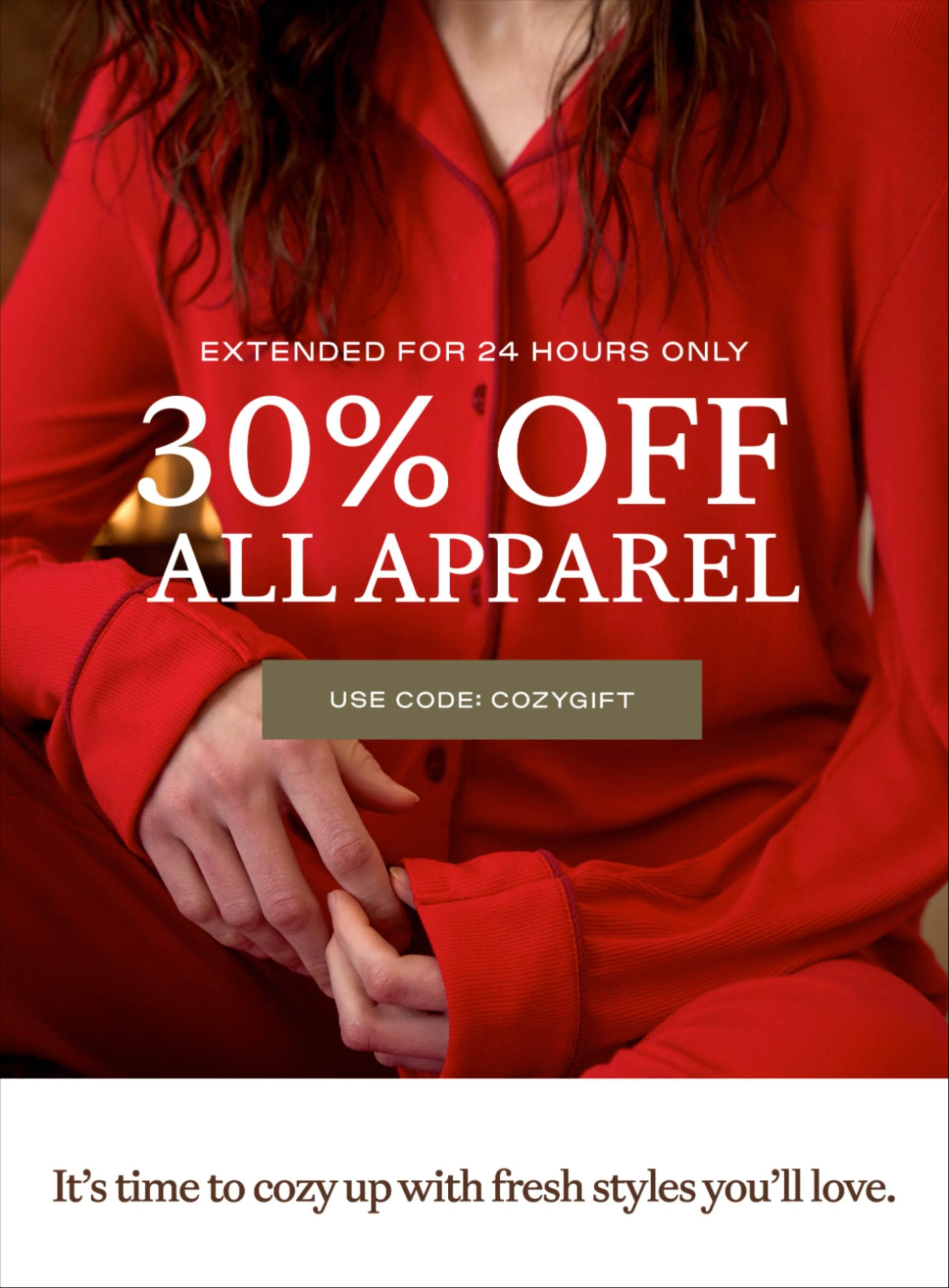 30% Off Apparel - Shop Last Chance