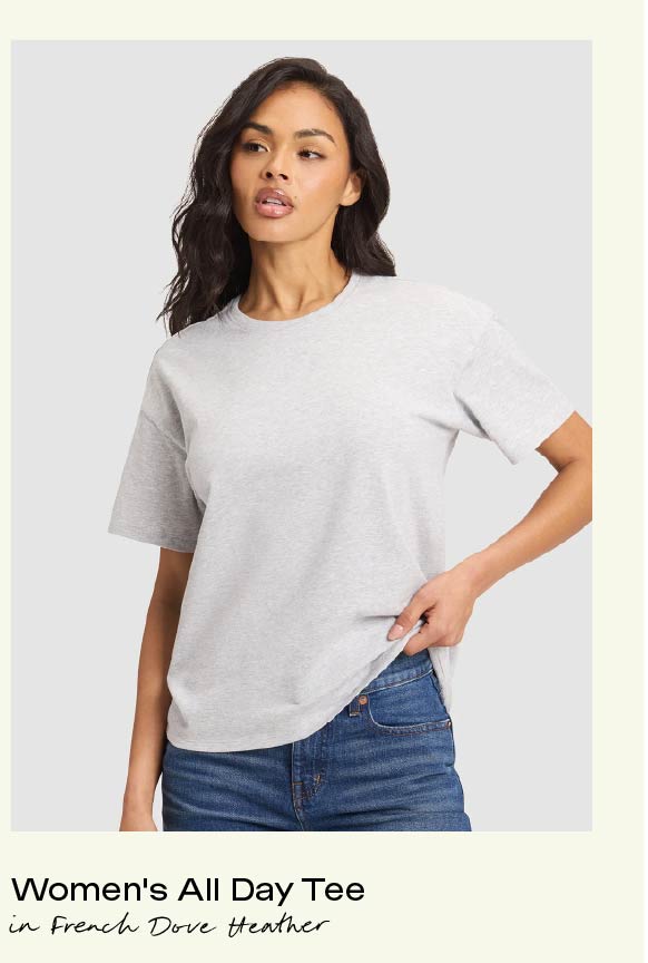 Women's All Day Tee in French Dove Heather
