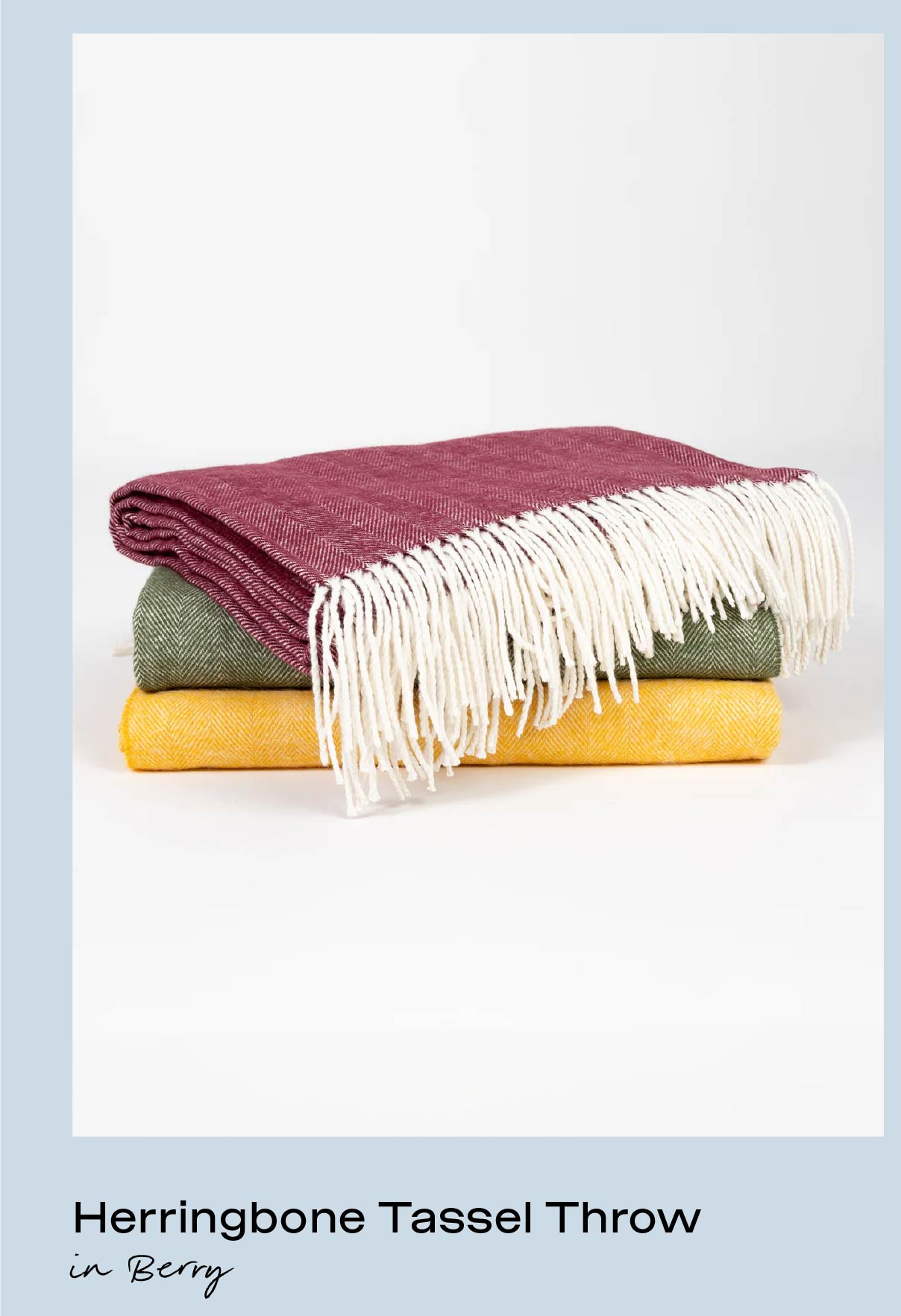 Herringbone Tassel Throw in Berry - Shop Now: