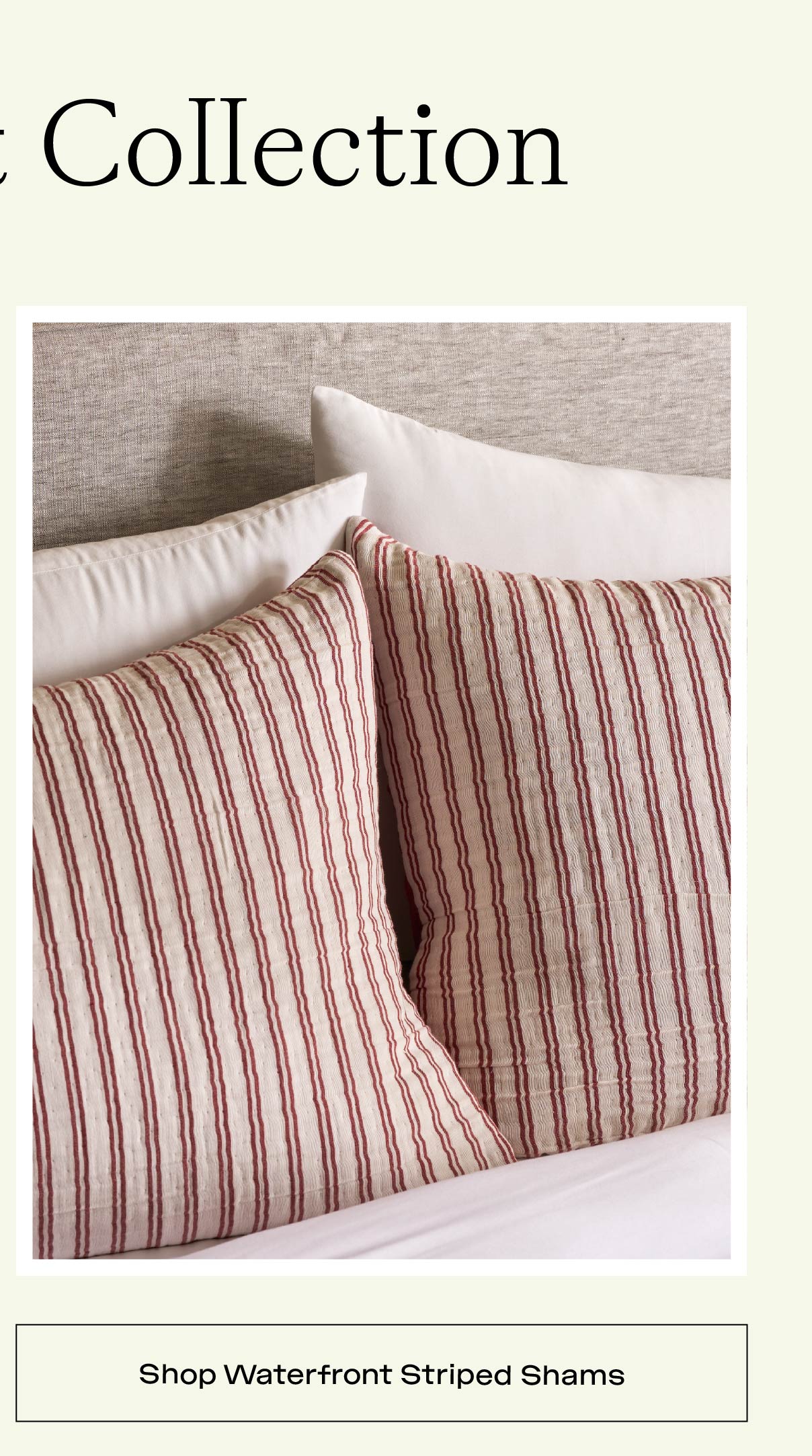 SHOP STRIPED SHAMS FROM THE WATERFRONT COLLECTION SHOP STRIPED SHAMS FROM THE WATERFRONT COLLECTION