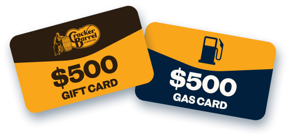 $500 Gift Card, $500 Gas Card