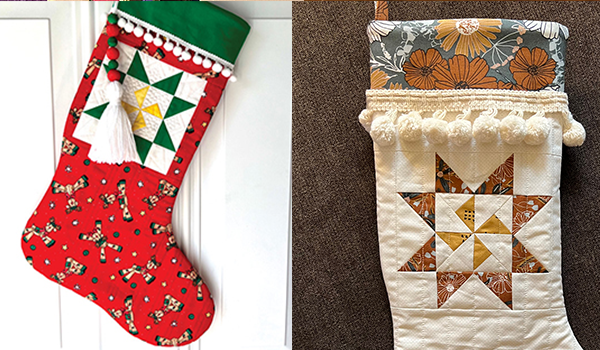 Quilted Santa Sock