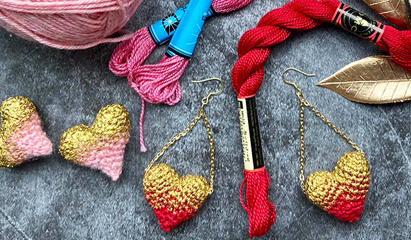 Heart of Gold Crochet Earrings